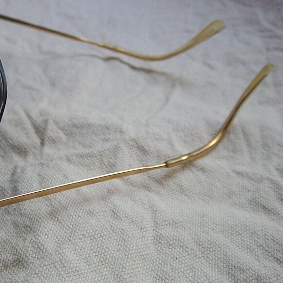 Vintage 80s Gold Metal Half Rim Glasses + Case main image 8